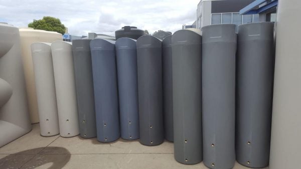 A range of colours offered in the 1000 litre slimline water tanks by ASC Water Tanks