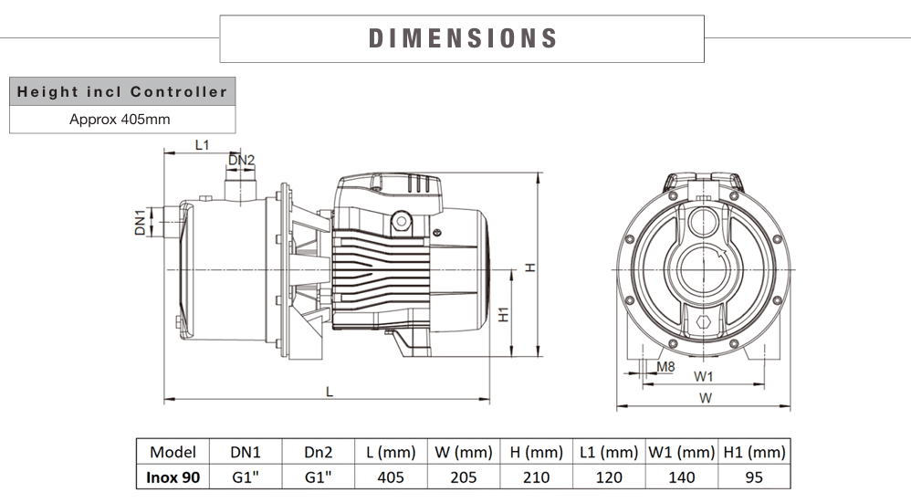 Bianco BIA-INOX90CORE Stainless Steel Surface Mount Pump with nXt Controller - Image 2