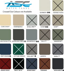 asc colorbond colours