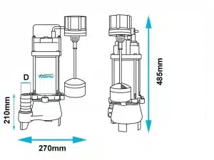 asc d75vamag pump dimensions